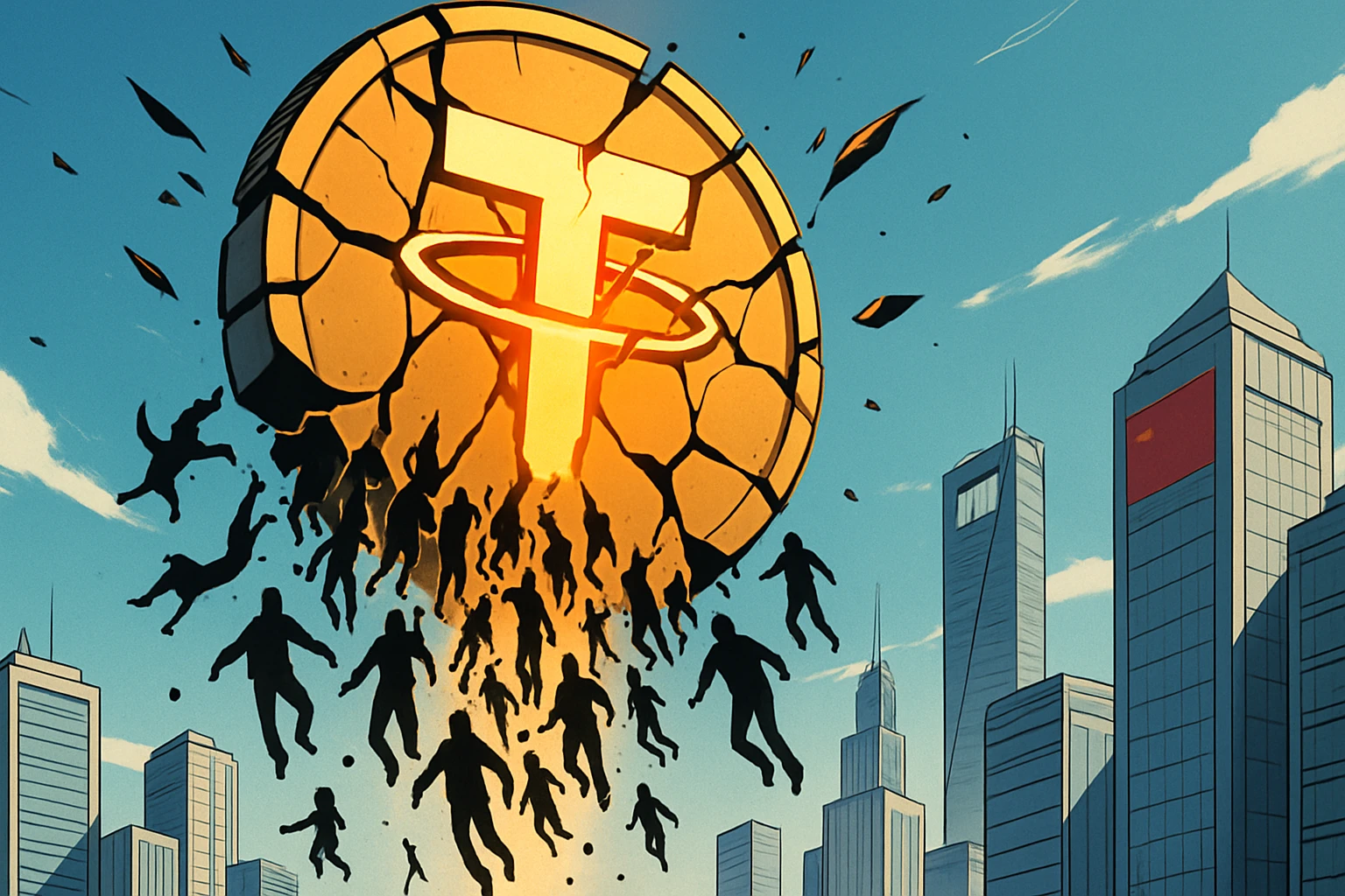 วงกลมสกุลเงินจีนตื่นตระหนกและขาย USDT 